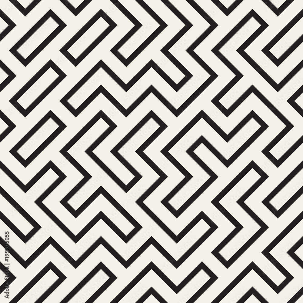 Stylish lines lattice. Ethnic monochrome texture. Abstract geometric background design. Vector seamless pattern. Stylish lines lattice. Ethnic monochrome texture. Abstract geometric background design. Vector seamless pattern.