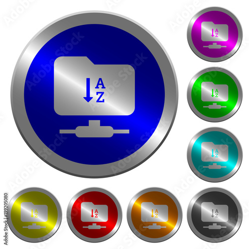 FTP sort ascending luminous coin-like round color buttons