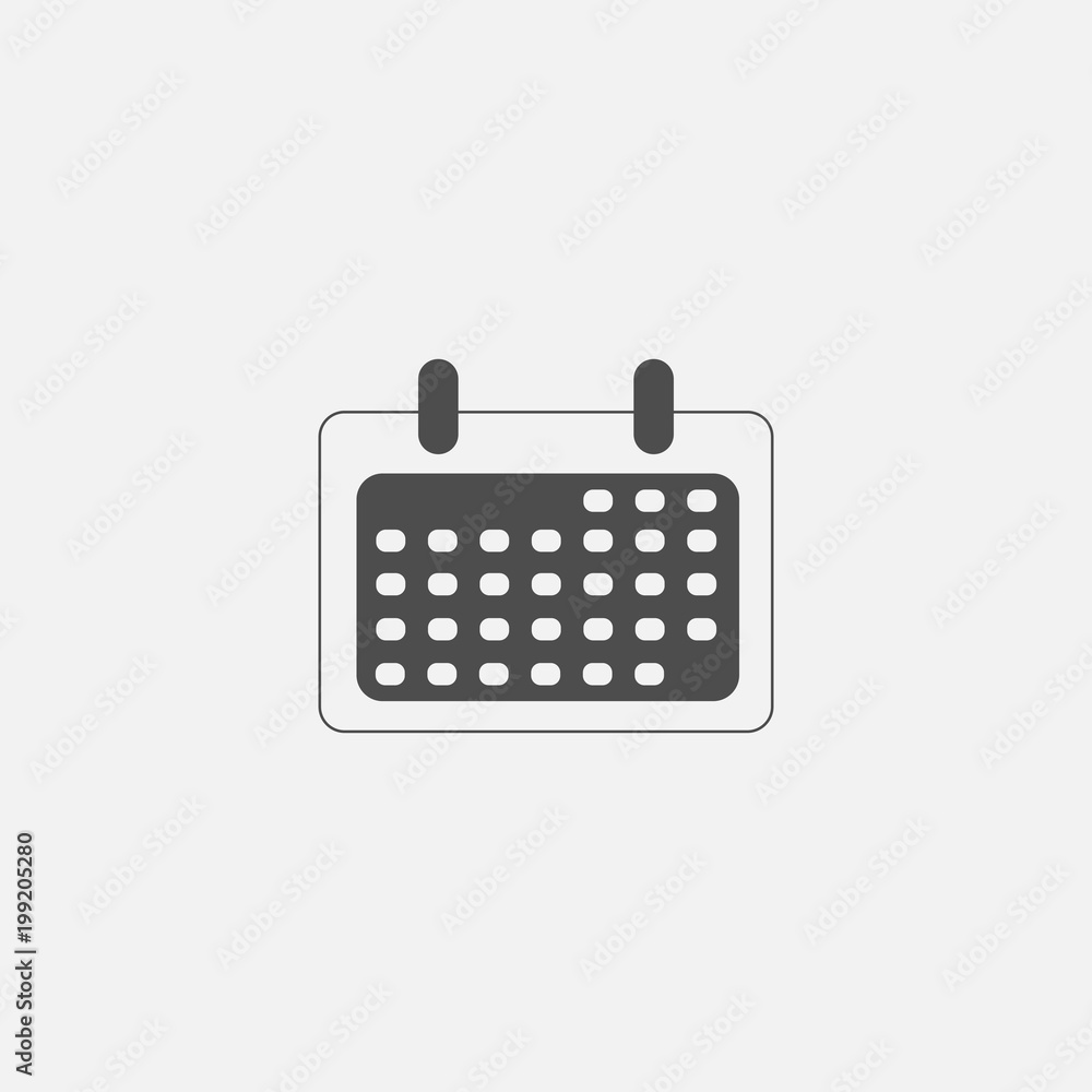 Calendar flat symbol icon for web in trendy flat style isolated on grey background Calendar flat symbol icon for web in trendy flat style isolated on grey background