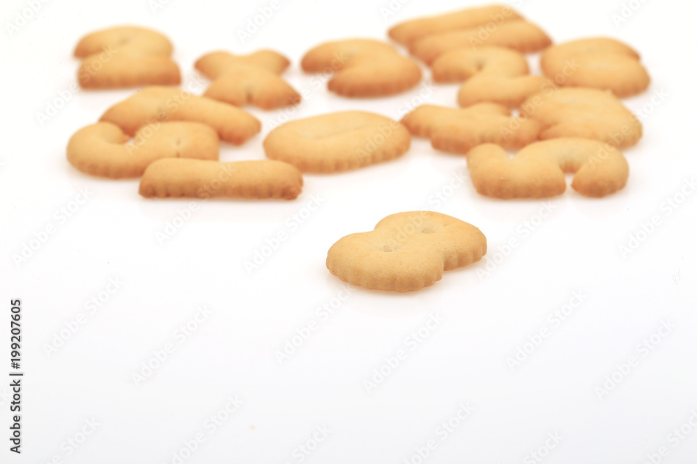 The digital shape of the biscuit on a white background The digital shape of the biscuit on a white background