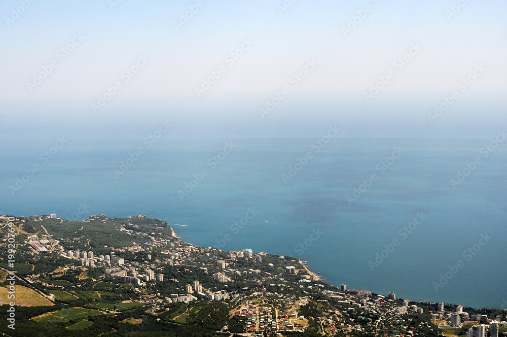 View of the Black Sea from Mount Ai-Petri, Crimea, Ukraine.