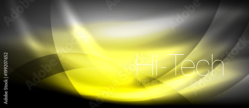 Glossy light effect neon glowing waves, shiny lights