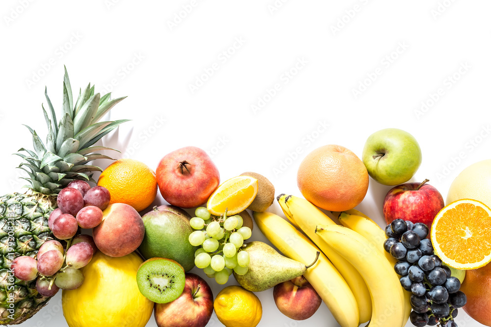 Exotic tropical fruits isolated on white background Exotic tropical fruits isolated on white background