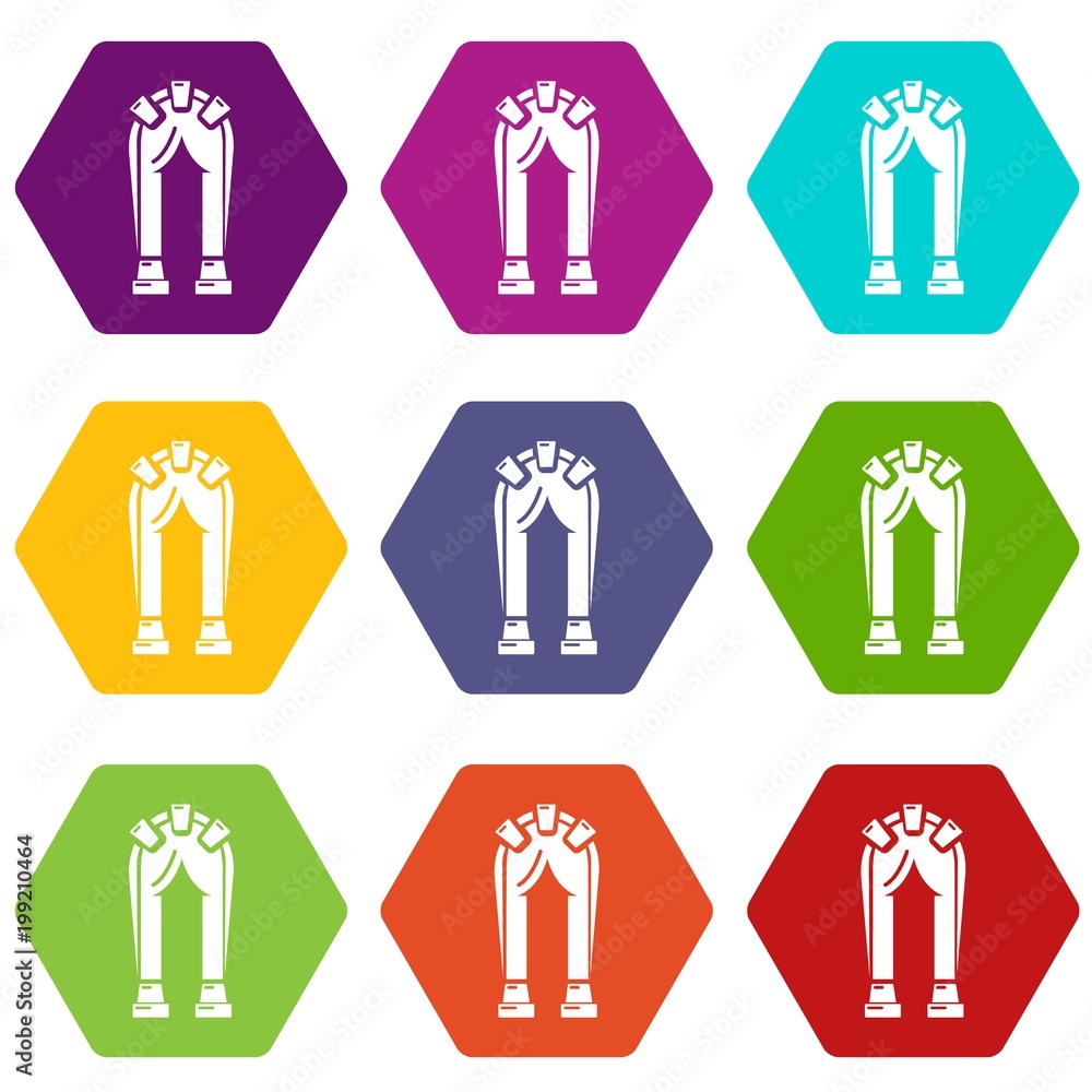 Archway history icons set 9 vector Archway history icons set 9 vector