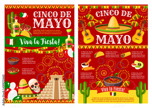 Cinco de Mayo banner for mexican holiday party