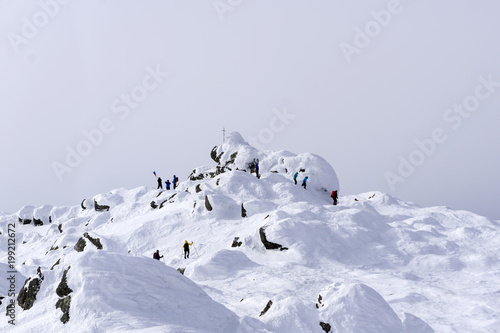 group of mountaineers reached the top of Mount Konzhakovskiy Kamen  - a  