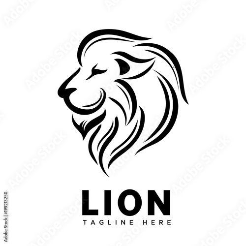 head lion brush art logo