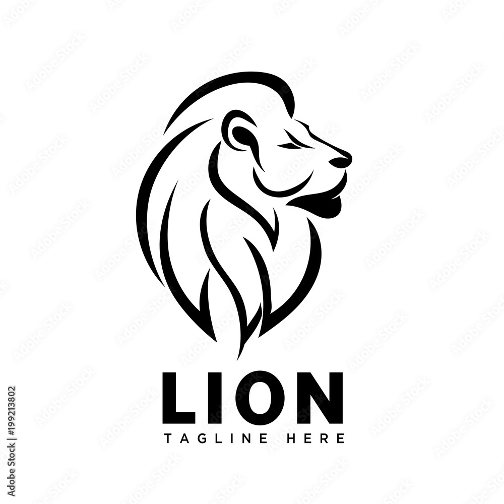 head lion line art logo head lion line art logo