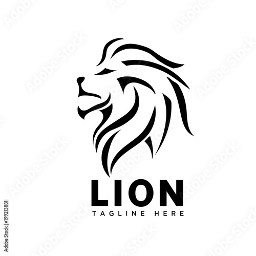 head lion line art logo