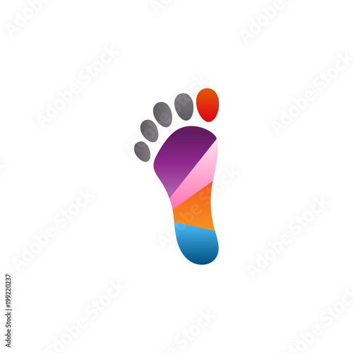 Colorful abstract foot palm icon template vector
