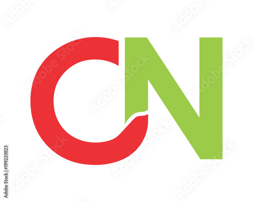 cn initial letter alphabet typography font uppercase image vector icon