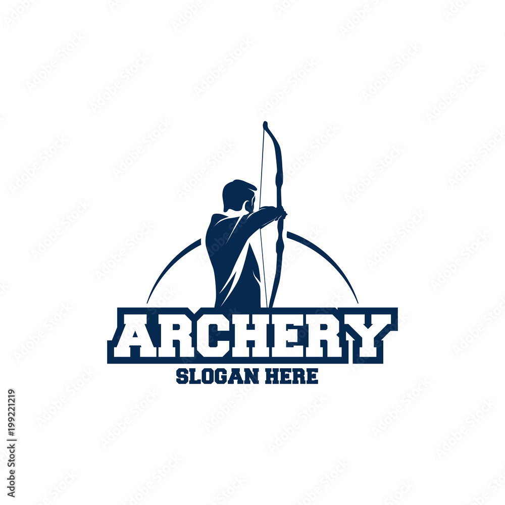 Archer Logo Designs concept, Archery Silhouette Logo designs vector ...