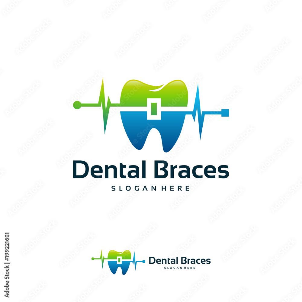 Dental braces logo designs concept, Health Dental Logo designs vector