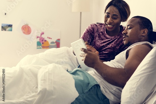 Black spouse having precious time together