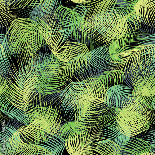 Seamless pattern with palm leaves background