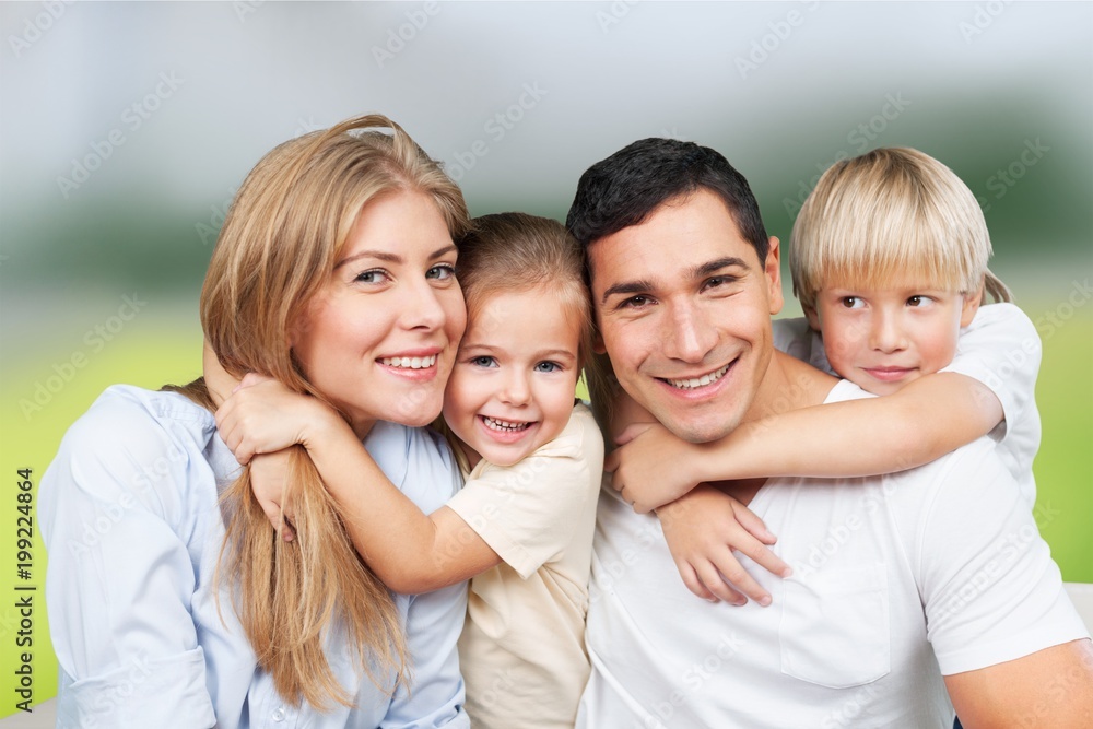 Beautiful Lovely family in park