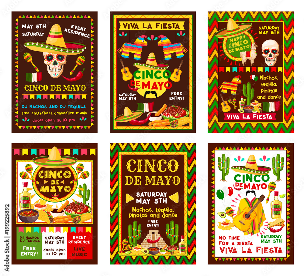 Cinco de Mayo mexican fiesta party banner design
