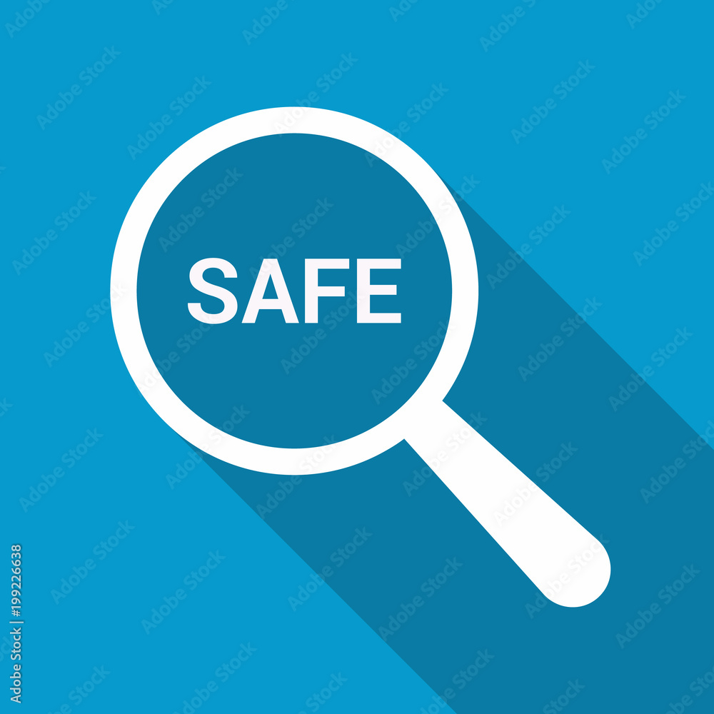Privacy Concept: Magnifying Optical Glass With Words Safe Privacy Concept: Magnifying Optical Glass With Words Safe
