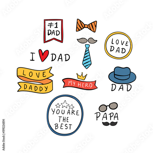 Draw vector element for happy father day