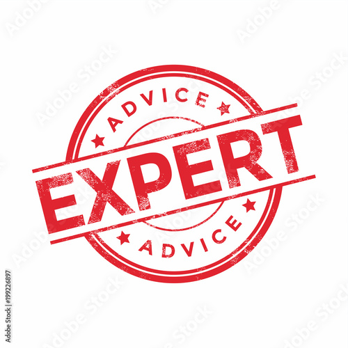 Expert advice red rubber stamp. vector