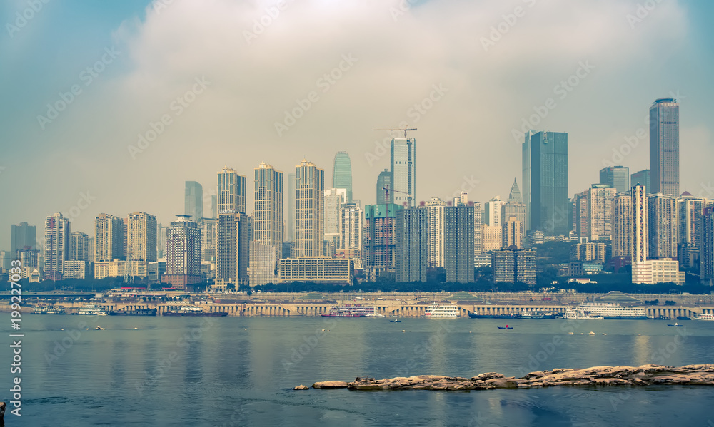 Skyline of urban architectural landscape in Chongqing