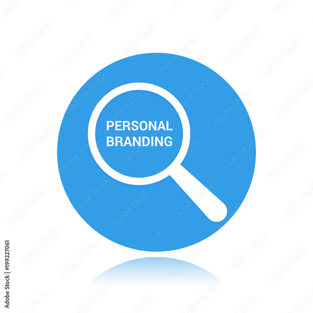 Advertising Concept: Magnifying Optical Glass With Words Personal Branding Advertising Concept: Magnifying Optical Glass With Words Personal Branding
