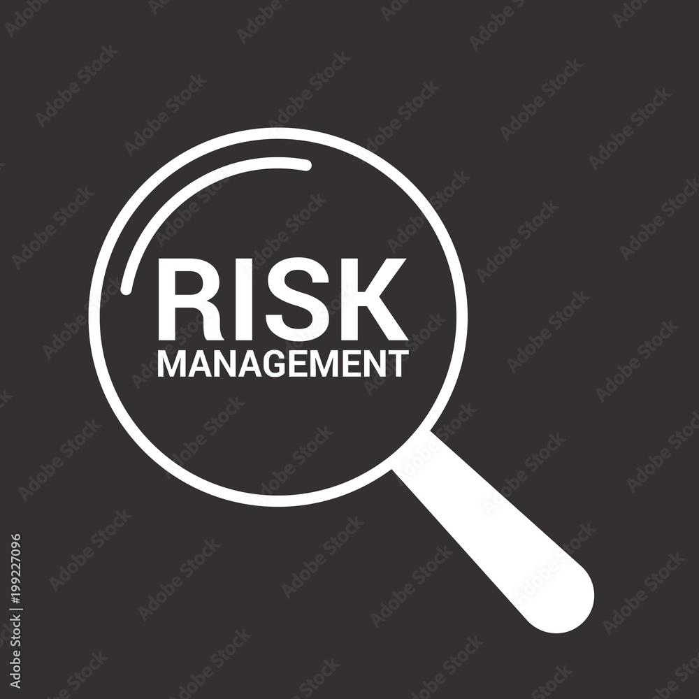 Business Concept: Magnifying Optical Glass With Words Risk Management Business Concept: Magnifying Optical Glass With Words Risk Management