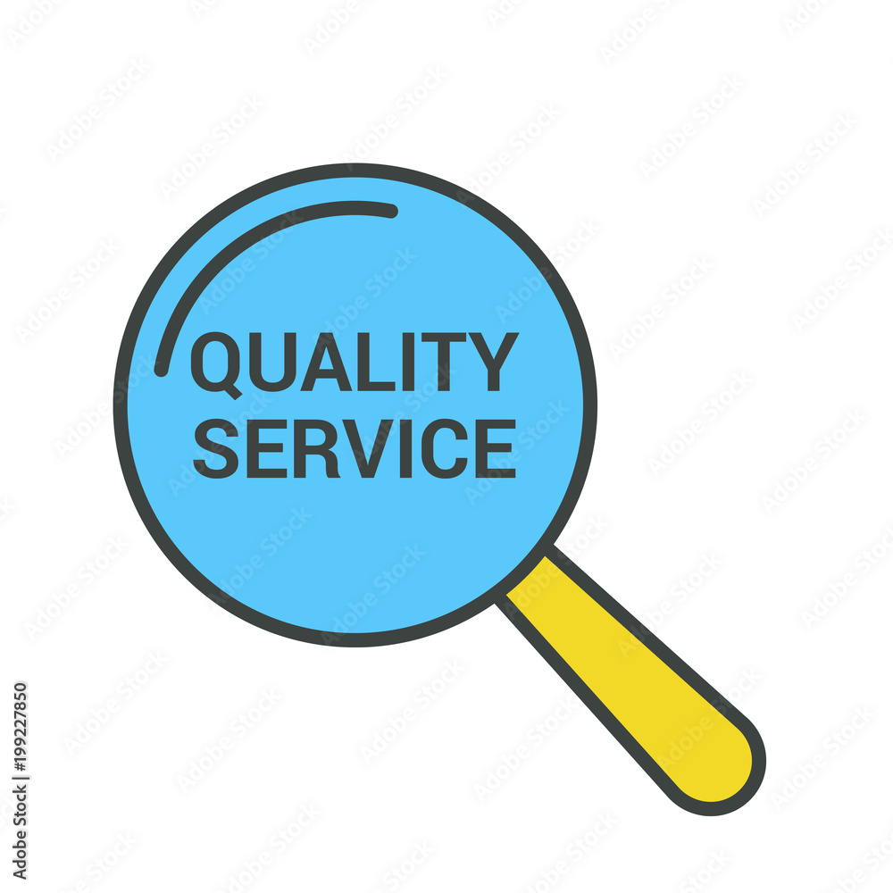 Business Concept: Magnifying Optical Glass With Words Quality Service Business Concept: Magnifying Optical Glass With Words Quality Service