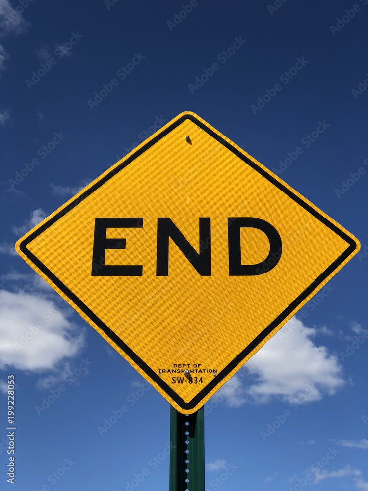 Yellow End Sign Yellow End Sign