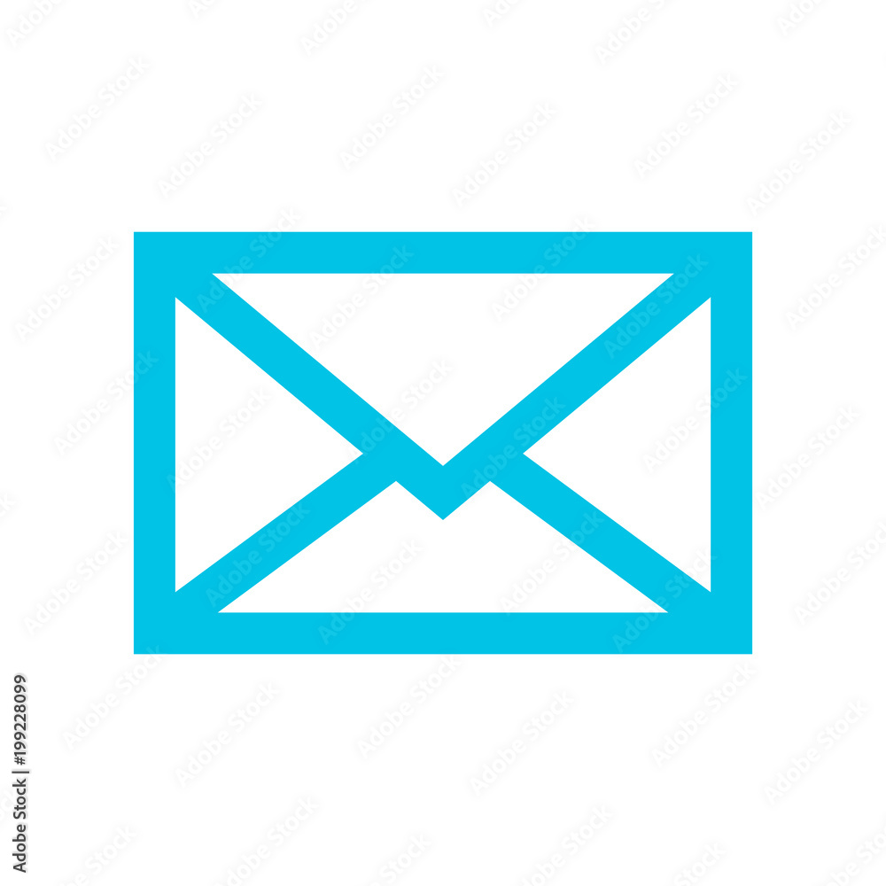 mail,email button blue color outline vector Stock Vector | Adobe Stock