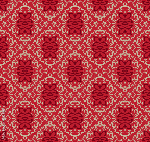 Luxury red seamless decorative pattern design template.