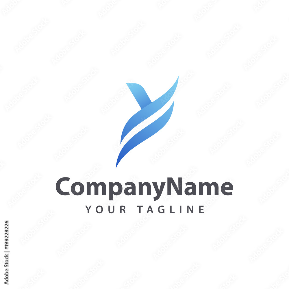 Letter Y Blue logo design template. Letter Y Blue logo design template.