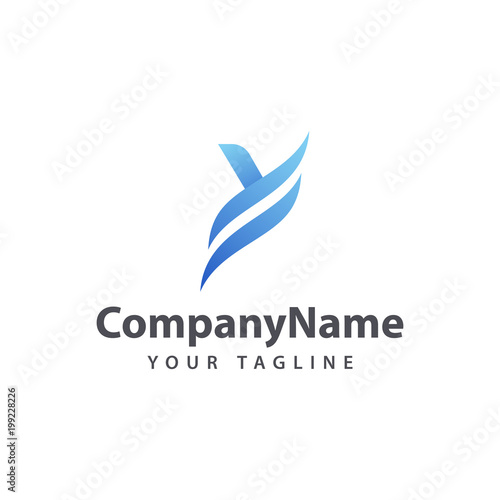 Letter Y Blue logo design template.