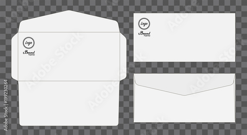 Envelope die cut mock up template Vector illustration. photo