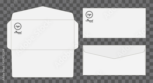 Envelope die cut mock up template Vector illustration.
