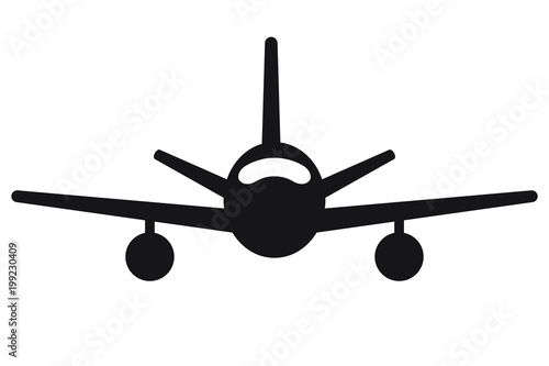 Plane icon isolated on white background, airplane symbol in flat style. Airplane sign in black. Vector illustration.