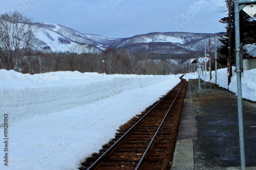 Winter landscape of Hokkaido, Niseko, Hirafu Station © tasch