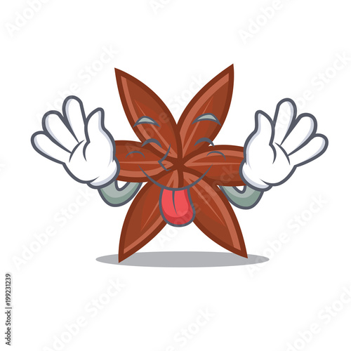 Tongue out anise mascot cartoon style