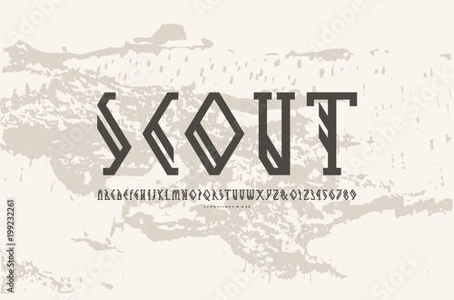 Decorative geometric slab serif font