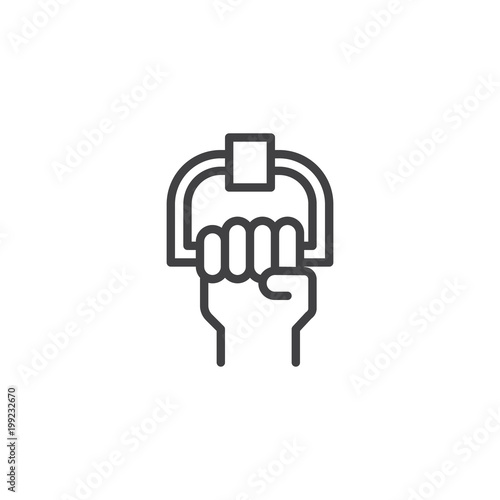 Bus handrails outline icon. linear style sign for mobile concept and web design. Train holders simple line vector icon. Symbol, logo illustration. Pixel perfect vector graphics