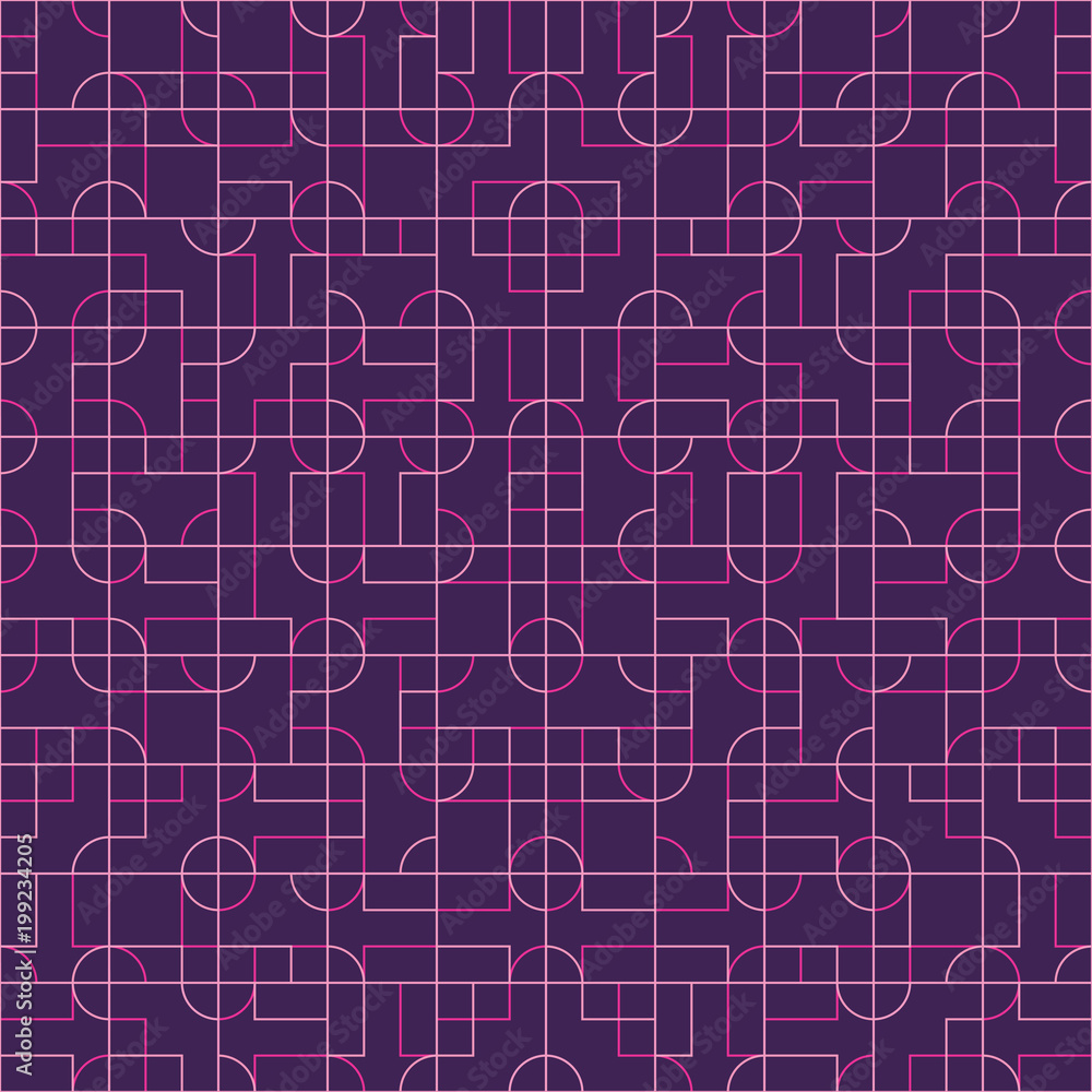 Abstract seamless pattern design with tiled geometric shapes