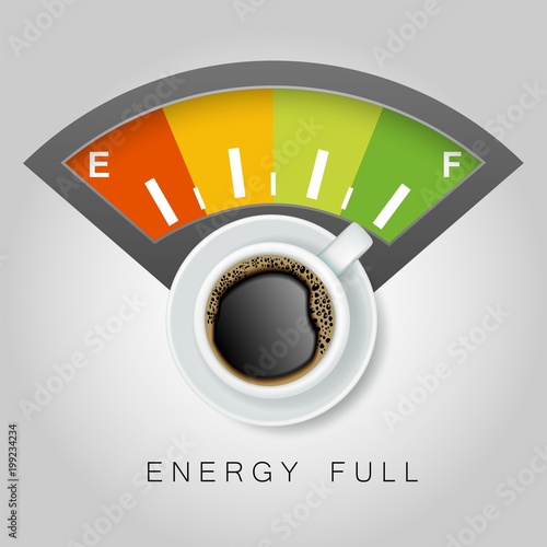 Coffee energy concept vector realistic illustration