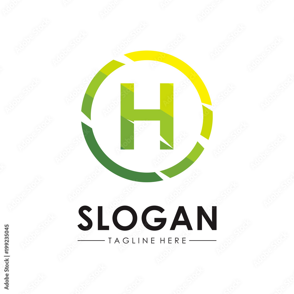 Vector of H letter on circle logo template Vector of H letter on circle logo template