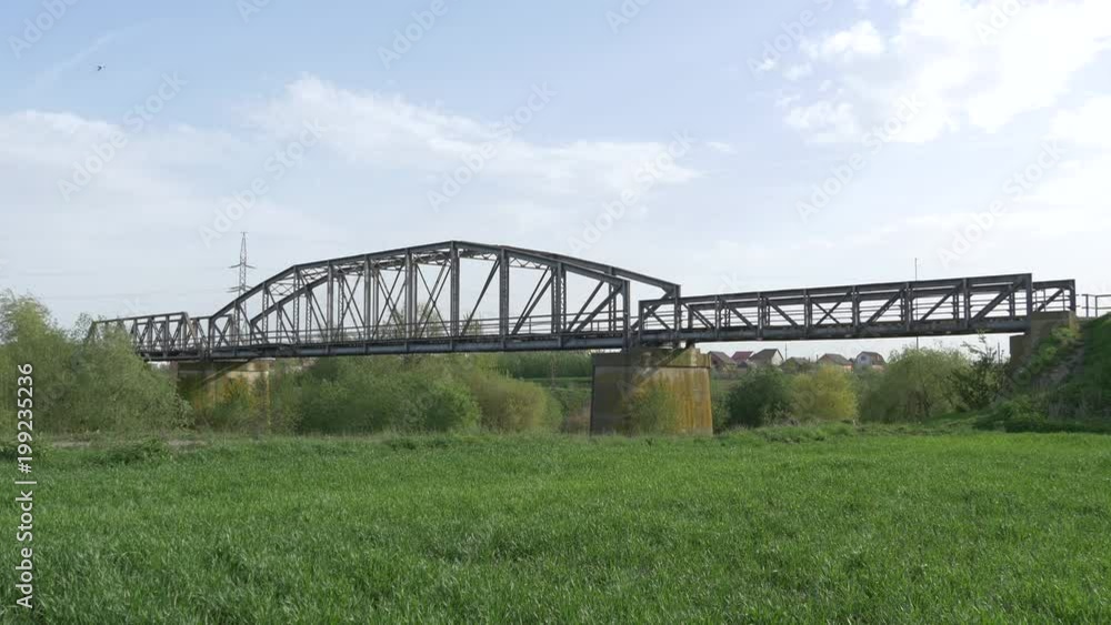 Train bridge surrounded by nature
