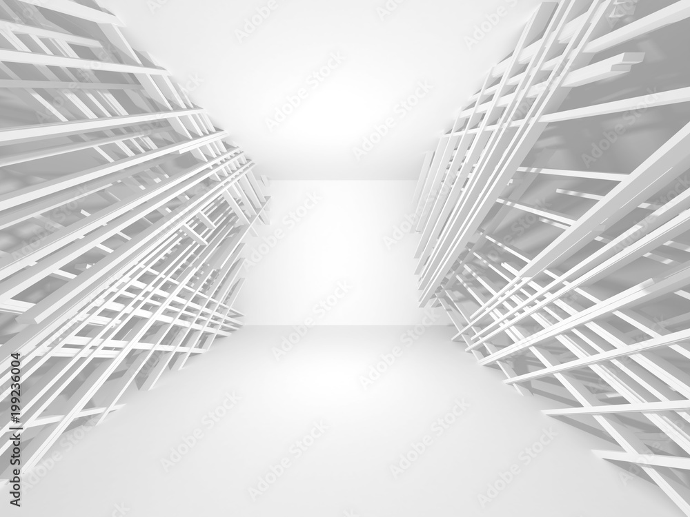 Fototapeta premium White Architecture Construction Modern Interior Background