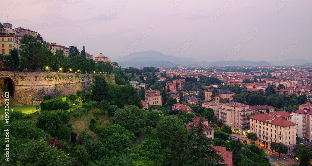 cityscape of Bergamo, Italy view