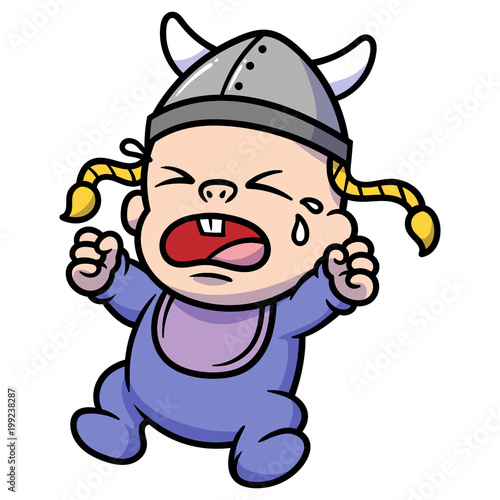 Cartoon Crying Baby Viking