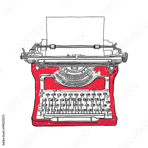 Old style typewriter illust...