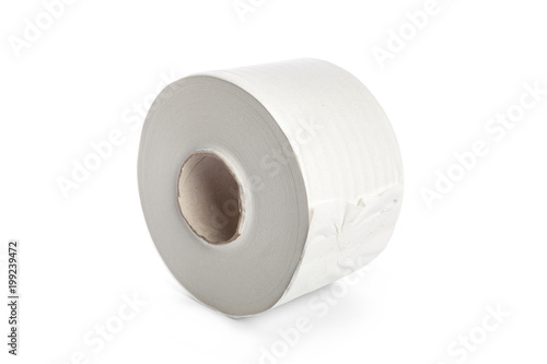 toilet paper on white background