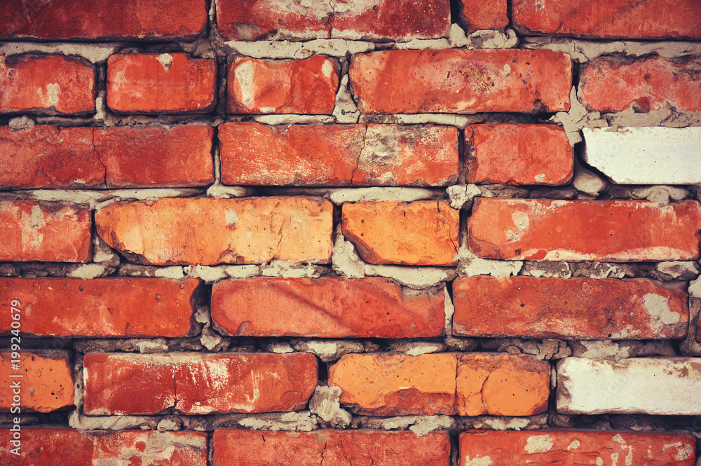 Obraz premium Background of old vintage brick wall. Abstract background. Brick background.